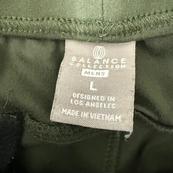 Mens Balance Collection Olive Green Joggers L Polyester/Spandex Elastic Waist Dr - Picture 3 of 11